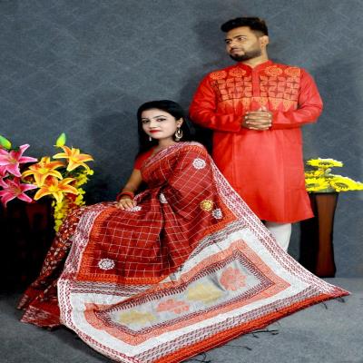 Matching Saree and Punjabi For Couple