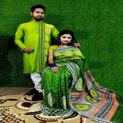 Matching Saree and Punjabi For Couple